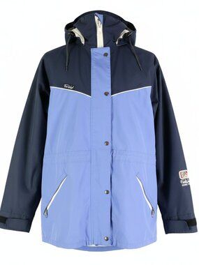 Vintage Rain Jacket Womens Medium Blue  Gore Tex Waterproof Full Zip Far West